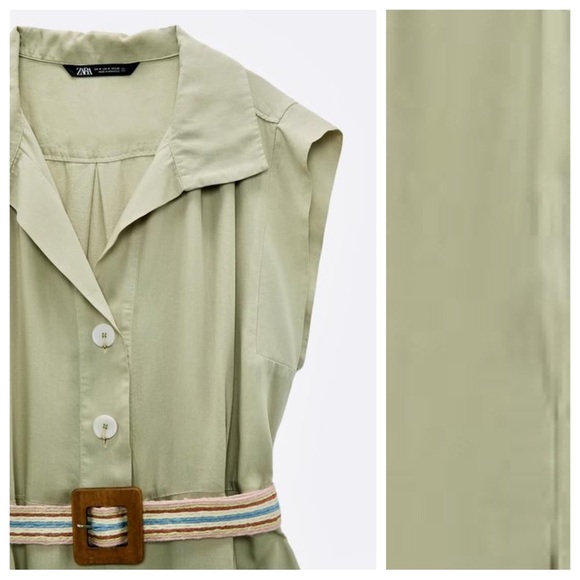 Zerra Khaki Sleeveless Culotte Jumpsuit